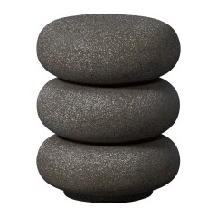 SIDE TABLE DOTS BLACK POLY 